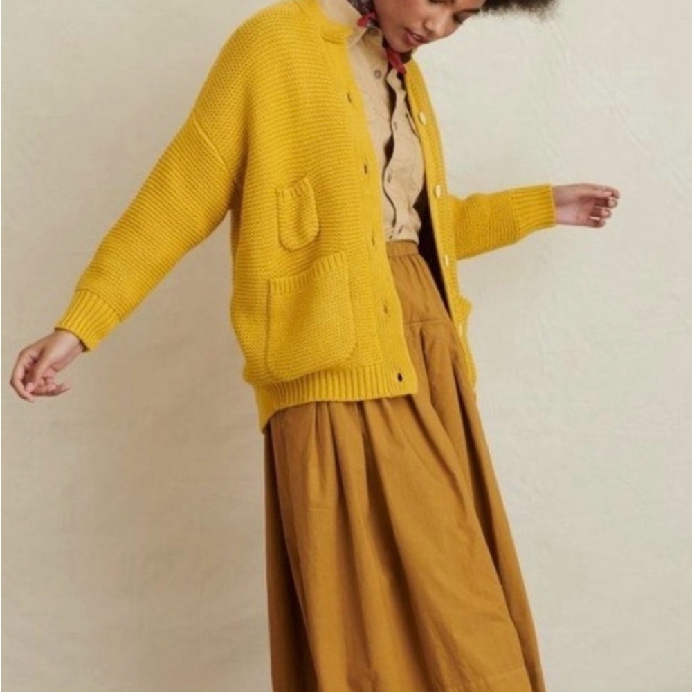 Alex Mill x A Cup of Jo Knit Cardigan Reading Sweater Preppy Cottage Chunky M